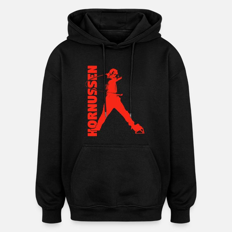 Hornussen - Oversized Unisex Hoodie - Schwarz