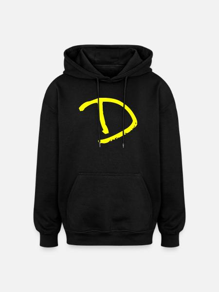 Buchstabe D - Oversized Unisex Hoodie - Schwarz