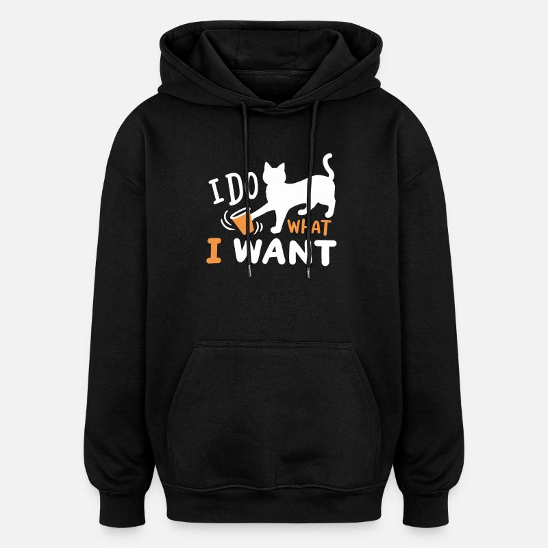 Katze Kätzchen Wortspiel - Oversized Unisex Hoodie - Schwarz