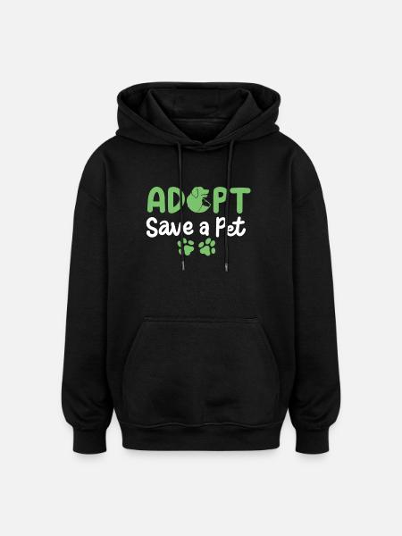 Hund adoptieren Rettung - Oversized Unisex Hoodie - Schwarz