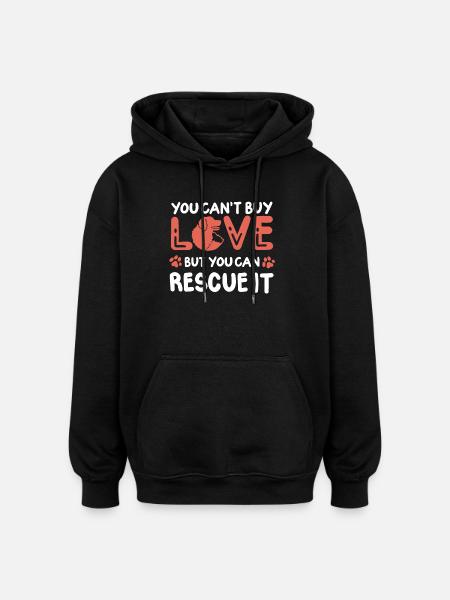 Hunderettung Hundeliebhaber - Oversized Unisex Hoodie - Schwarz