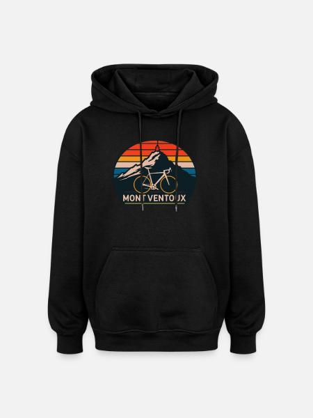 Mont Ventoux with Bike - Oversized Unisex Hoodie - black