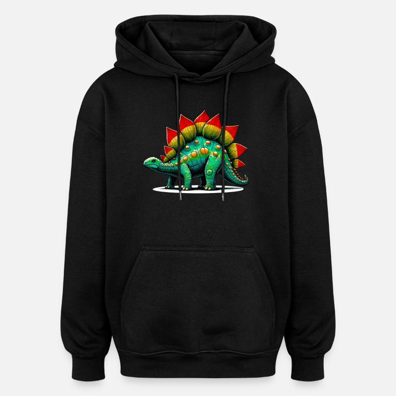 Dinosaure - Sweat à capuche oversize unisexe - noir