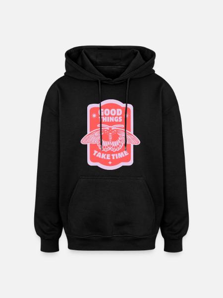 Patience & Growth – Aesthetic Motive - Oversized Unisex Hoodie - black