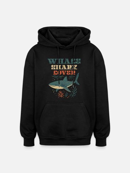 Whale Shark Lover - Oversized Unisex Hoodie - black