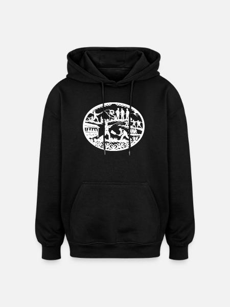 Hornussen_white - Oversized Unisex Hoodie - black