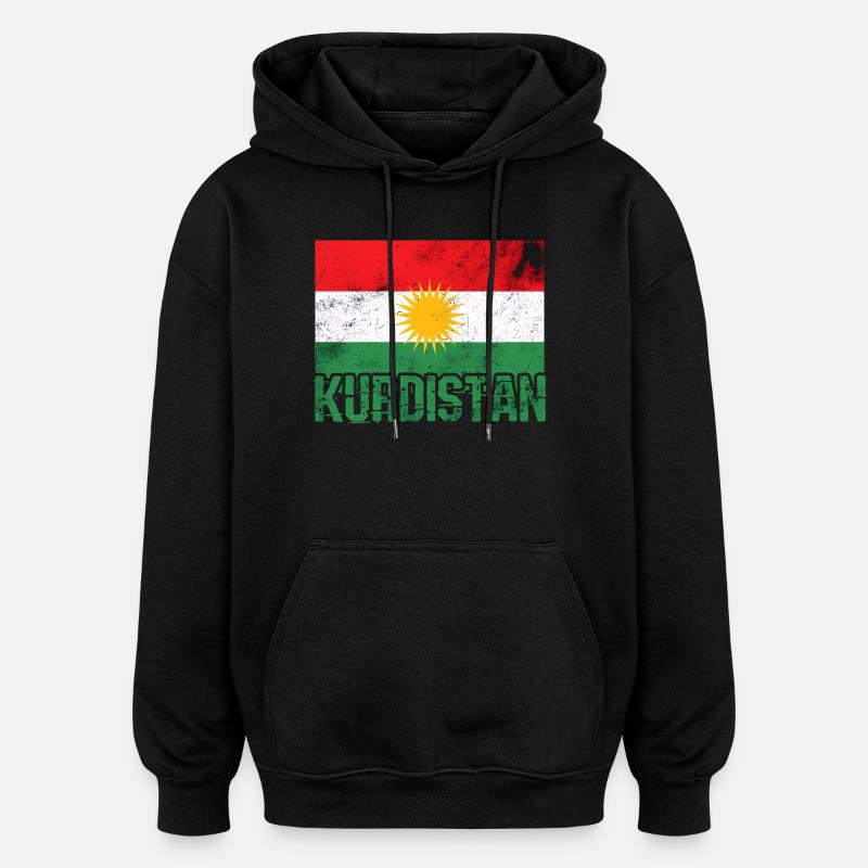 Kurdisches Friedenssymbol mit Kurdistan Kurden  - Oversized Unisex Hoodie - Schwarz