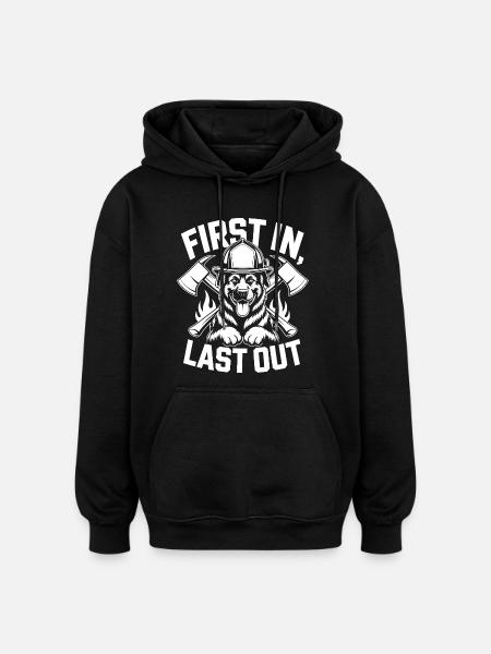 Firefighter Dog - Oversized Unisex Hoodie - black
