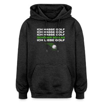 Ich liebe Golf Golfer Golfen - Oversized Unisex Hoodie - Anthrazit - Vorne - Noah (186cm)
