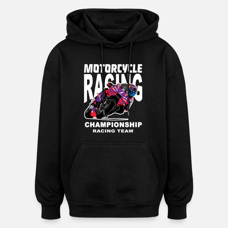 Championnat par équipes de course moto - Sweat à capuche oversize unisexe - noir