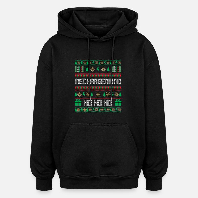 Pull de Noël Neckargemünd - Sweat à capuche oversize unisexe - noir