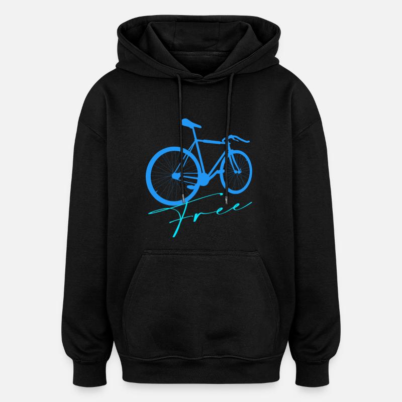 Vélo - Sweat à capuche oversize unisexe - noir