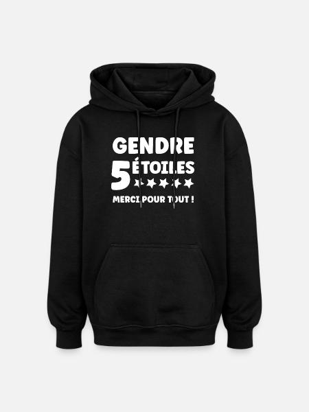 gendre - Sweat à capuche oversize unisexe - noir
