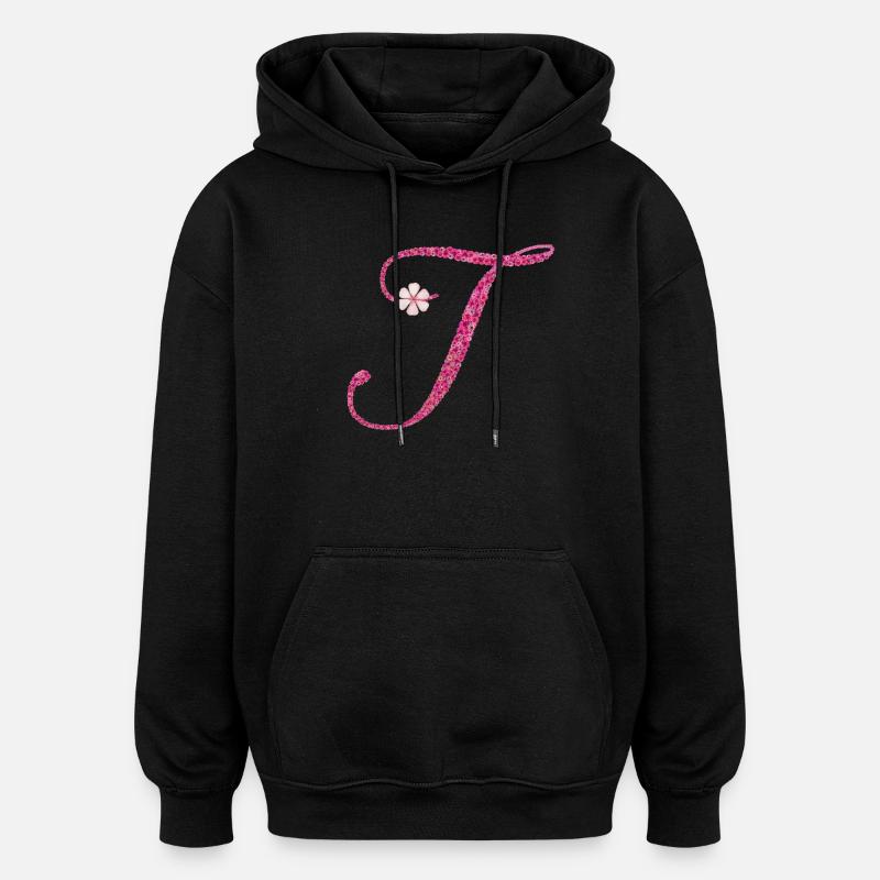 "T", a sign with silent power - Oversized Unisex Hoodie - black