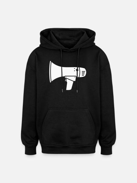 Megaphone loud demo ultras - Oversized Unisex Hoodie - black