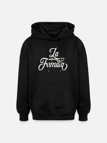 La Family Lettering - Oversized Unisex Hoodie - black