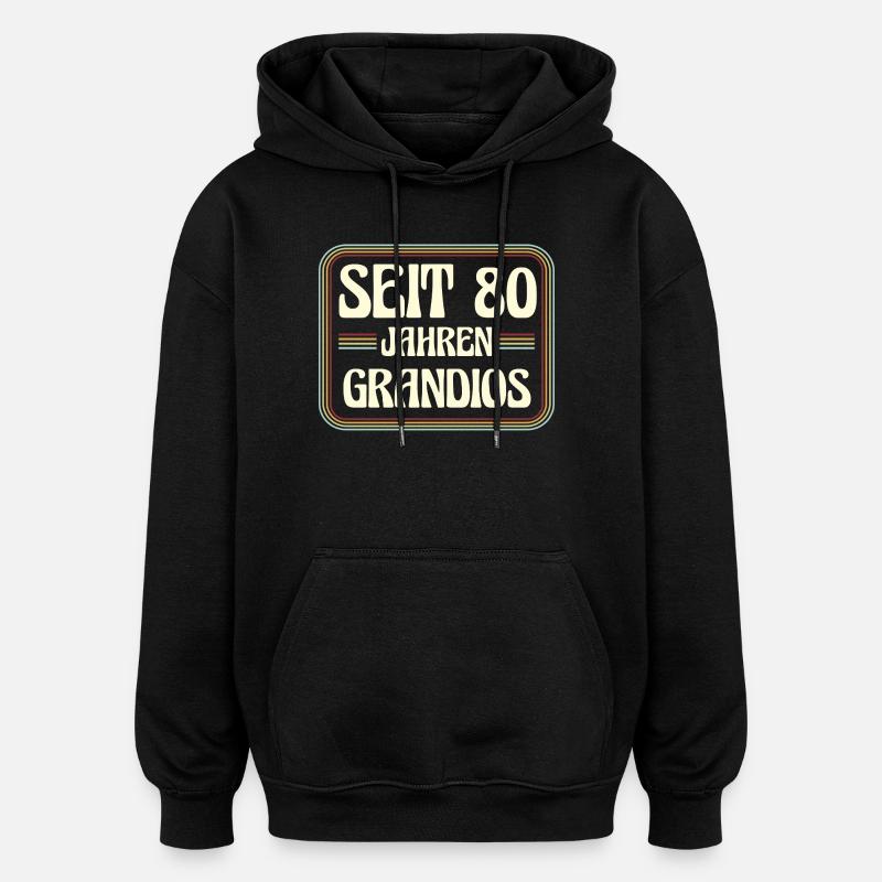 80 ans Anniversaire 80 - Sweat à capuche oversize unisexe - noir