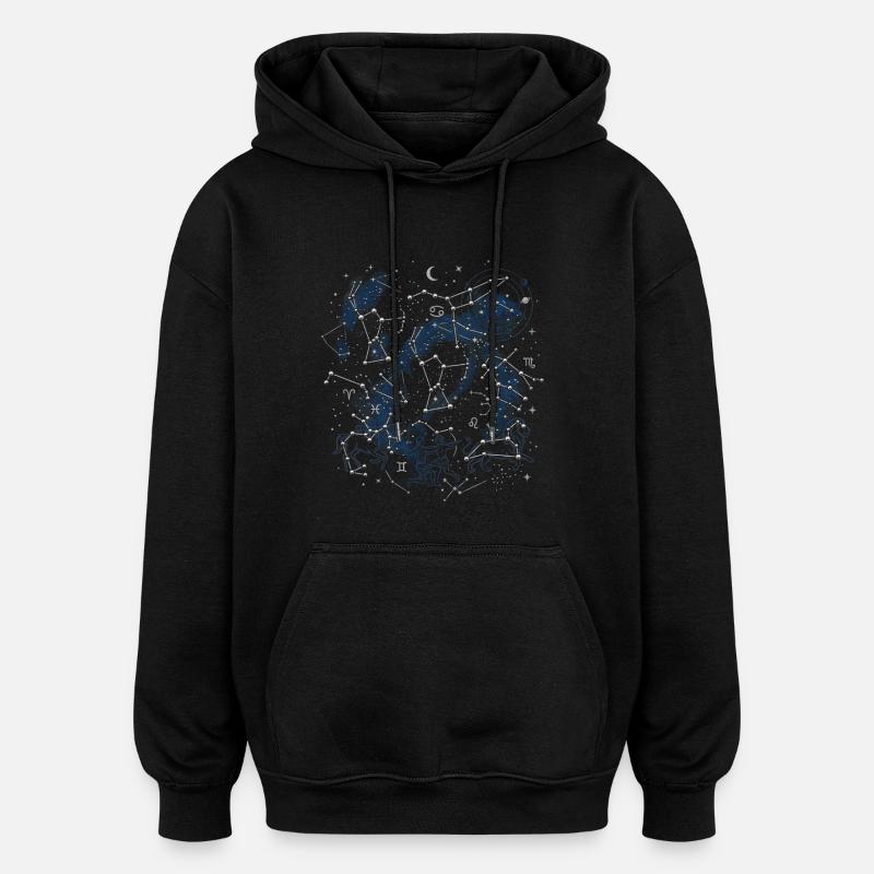 Star Map - Oversized Unisex Hoodie - black