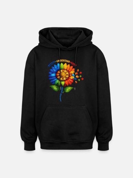 Autismus-Bewusstsein-Sonnenblume - Oversized Unisex Hoodie - Schwarz