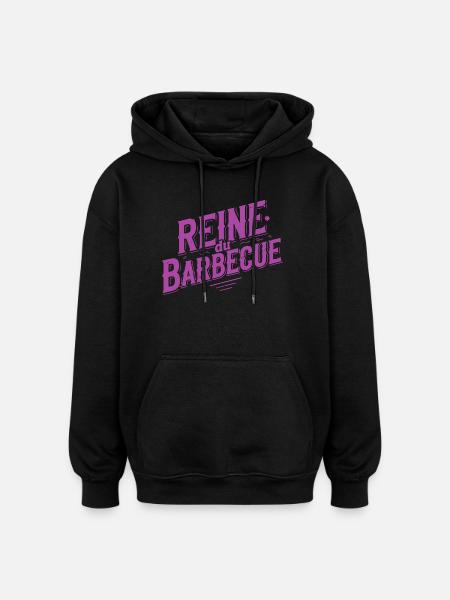 Retro Barbecue Queen Purple - Oversized Unisex Hoodie - black