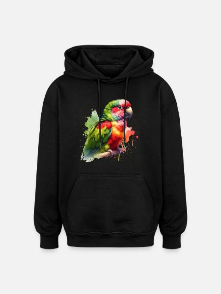 Alexandra Parakeet Gift - Oversized Unisex Hoodie - black