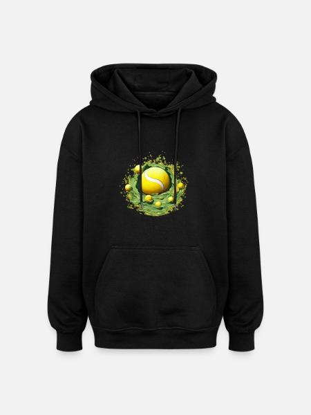 Tennis ball - Oversized Unisex Hoodie - black