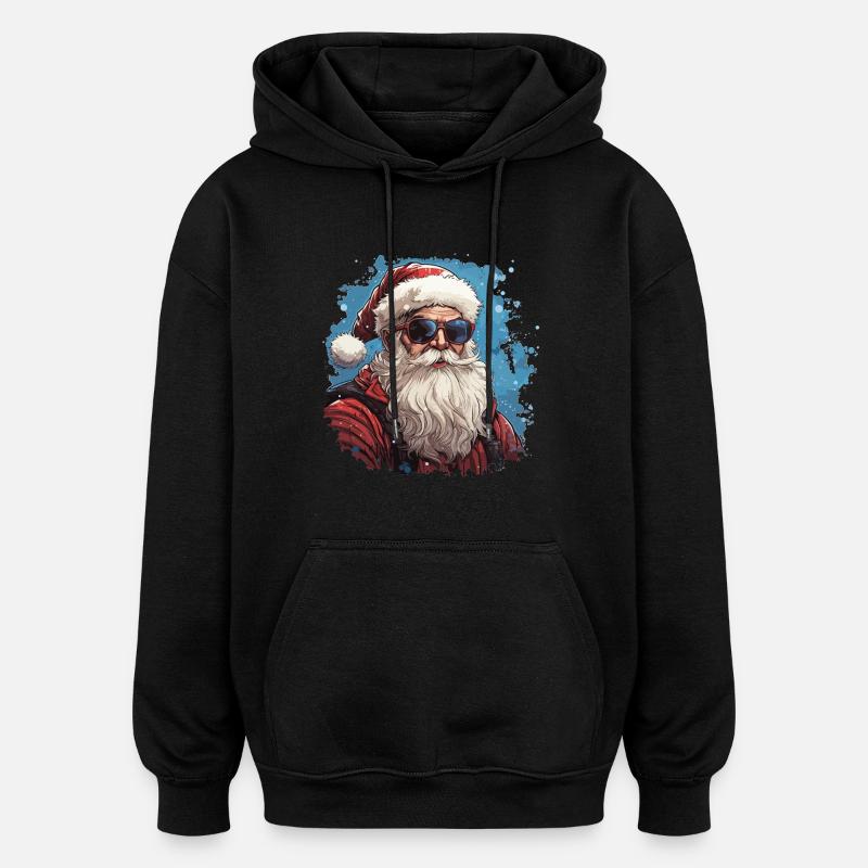 Weihnachtsmann - Illustration - Oversized Unisex Hoodie - Schwarz