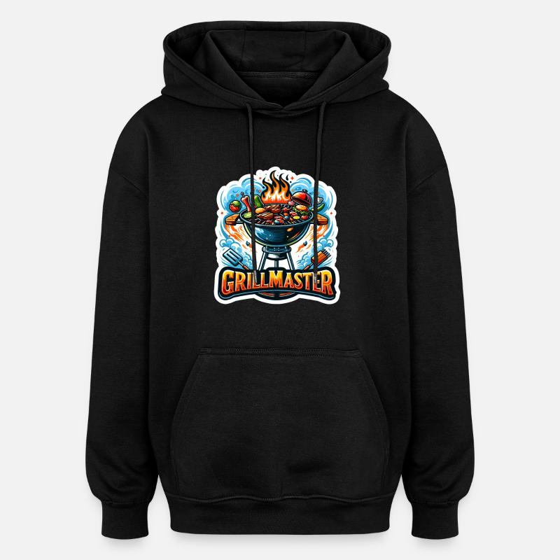 GrillMaster - Illustration de gril - Sweat à capuche oversize unisexe - noir