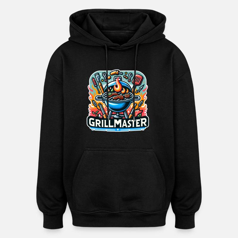 GrillMaster - Illustration de gril - Sweat à capuche oversize unisexe - noir