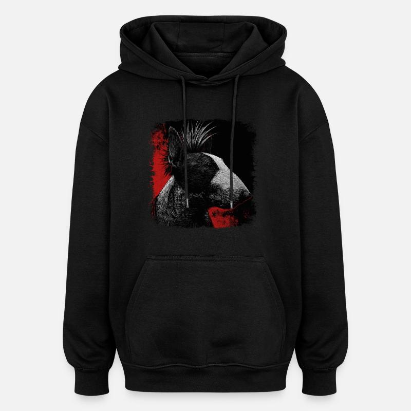 Punk Rock Bull Terrier - Sweat à capuche oversize unisexe - noir