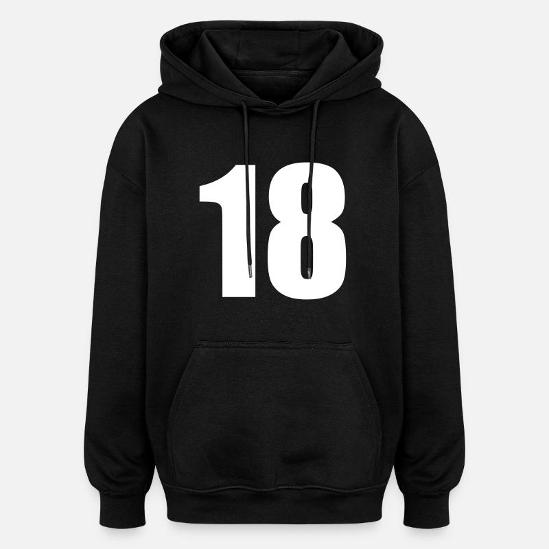 18 - Sweat à capuche oversize unisexe - noir
