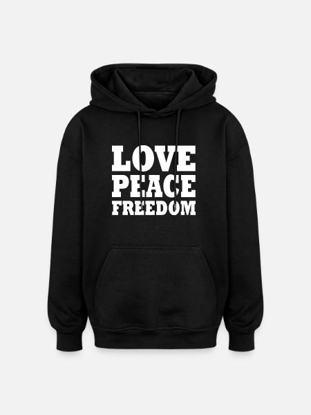 Love peace freedom - Oversized Unisex Hoodie - black
