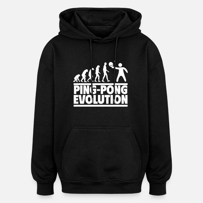 Évolution du ping-pong - Sweat à capuche oversize unisexe - noir