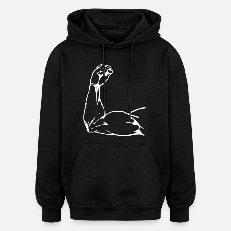 bras de puissance - Sweat à capuche oversize unisexe - noir