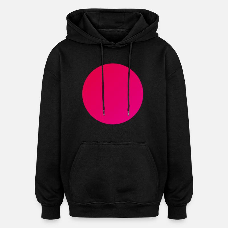 Kreis in warmen Rot - Oversized Unisex Hoodie - Schwarz
