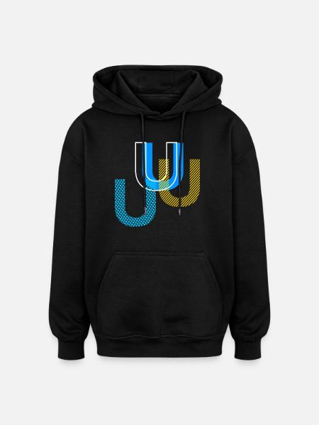U Buchstabe - Oversized Unisex Hoodie - Schwarz