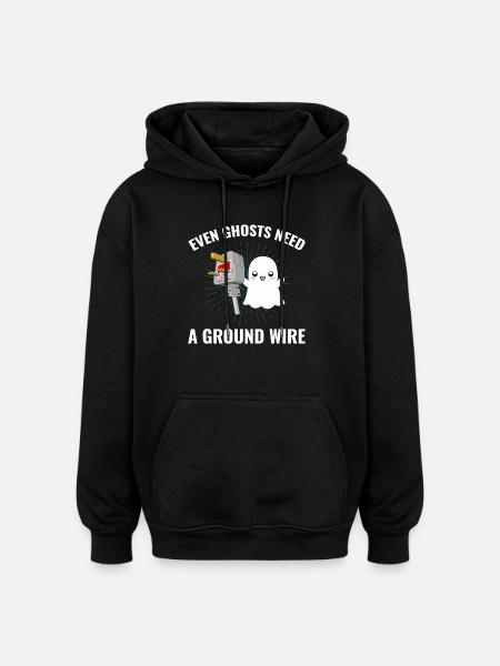 Elektriker Halloween Geist Erdungskabel Spaß - Oversized Unisex Hoodie - Schwarz