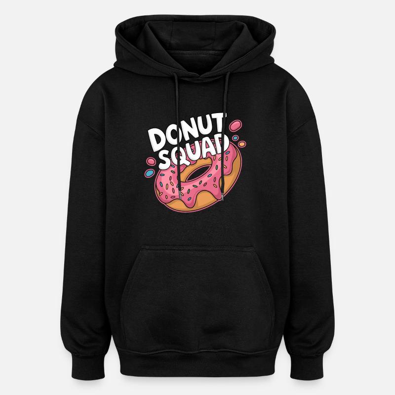 Donut Squad Beignets Beignets - Sweat à capuche oversize unisexe - noir