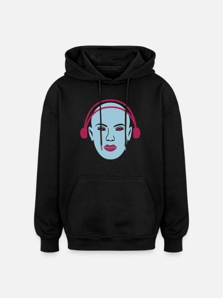 Alien hört Musik - Oversized Unisex Hoodie - Schwarz