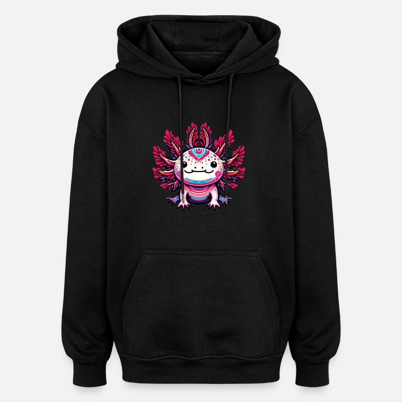 Axolotl mignon - Sweat à capuche oversize unisexe - noir