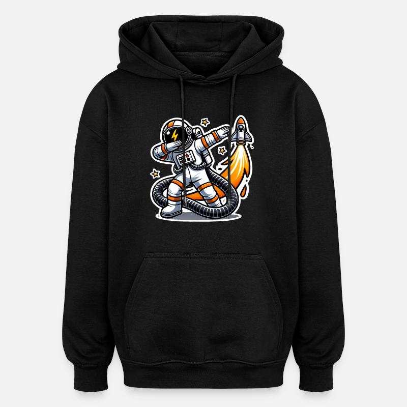 Drôle Dabbing astronaute conception spatiale - Sweat à capuche oversize unisexe - noir