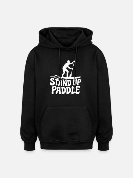 SUP Stand Up Paddle - Oversized Unisex Hoodie - black