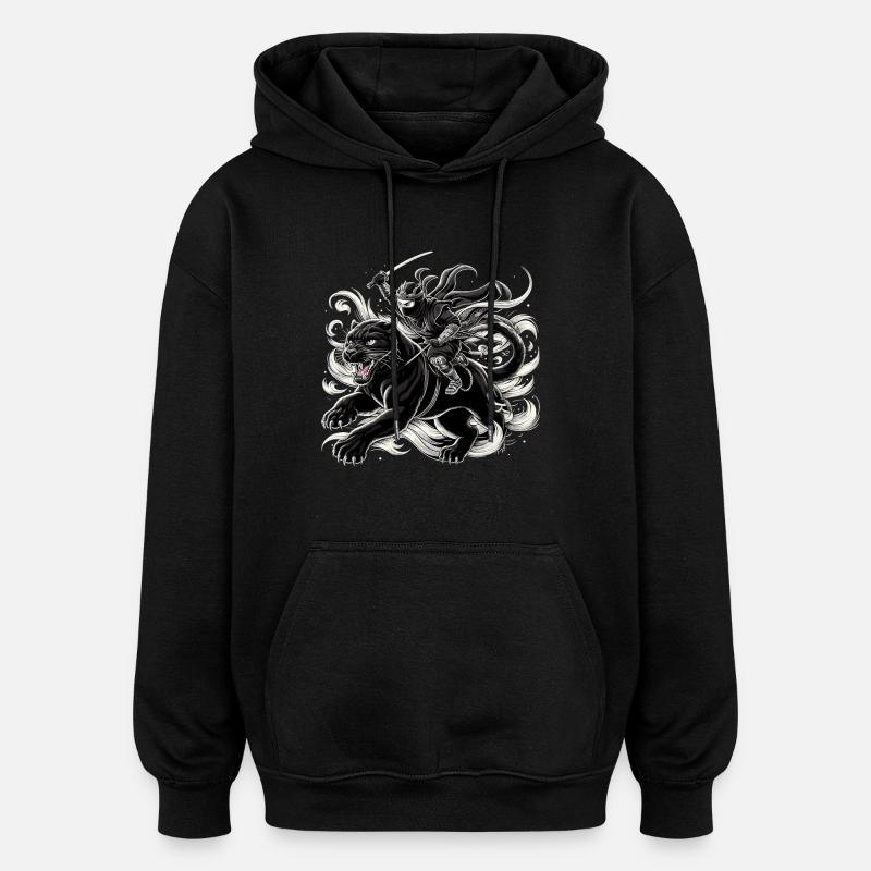 Ninja Jaguar Ninjato Gift - Oversized Unisex Hoodie - black