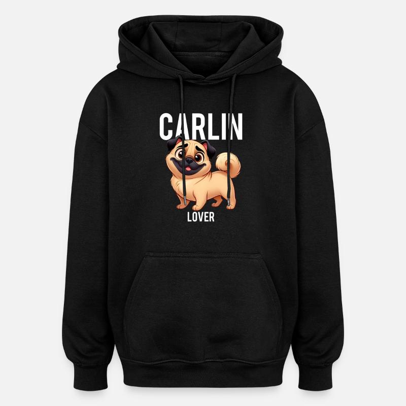 carlin lover - Sweat à capuche oversize unisexe - noir