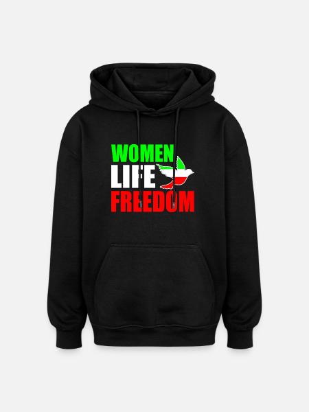 Women life freedom - Oversized Unisex Hoodie - black