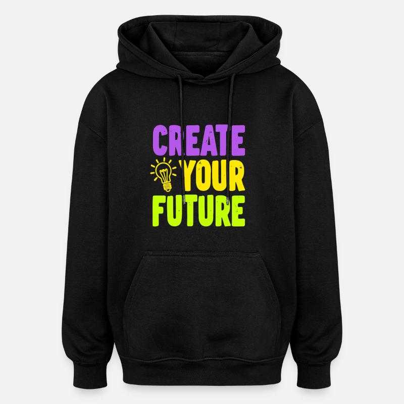 Créez votre future ampoule - Sweat à capuche oversize unisexe - noir