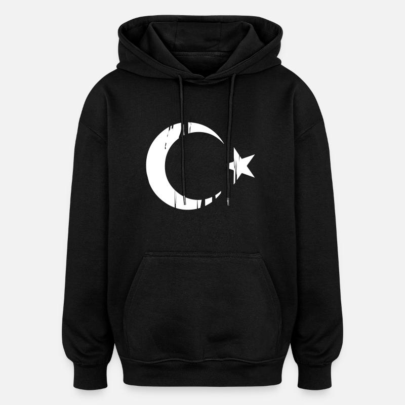 Drapeau turc - Sweat à capuche oversize unisexe - noir