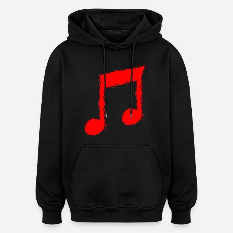Note de musique - Sweat à capuche oversize unisexe - noir