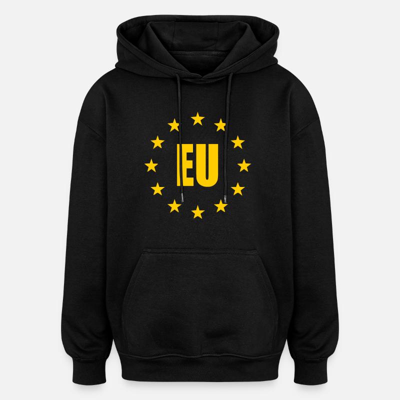 Drapeau de l’UE - Sweat à capuche oversize unisexe - noir