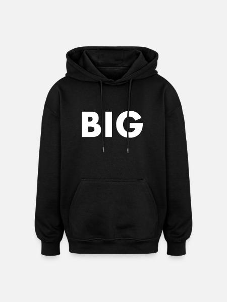 Big - Sweat à capuche oversize unisexe - noir